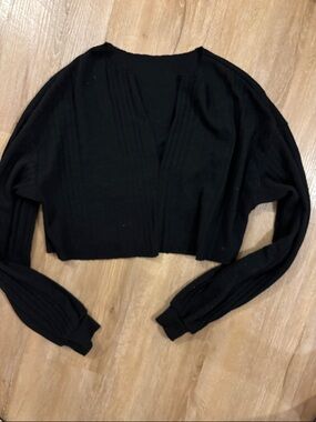 Cropped Black Ribbed top